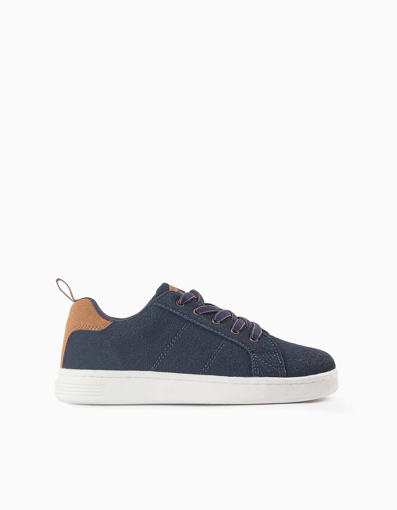Baskets En Suédine Bleu Foncé