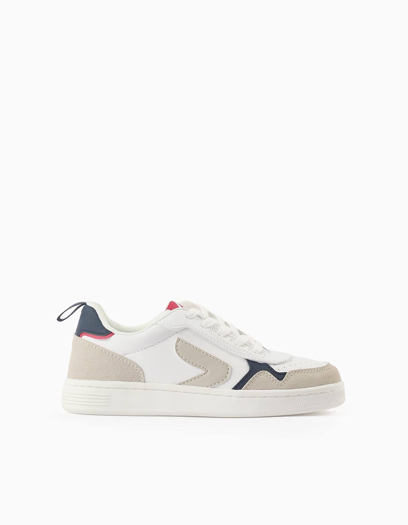 Baskets Avec Des Détails Contrastants Blanc