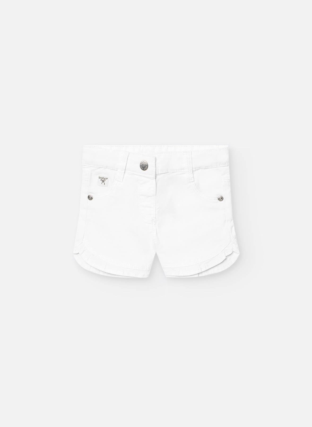 Short Uni En Coton Blanc
