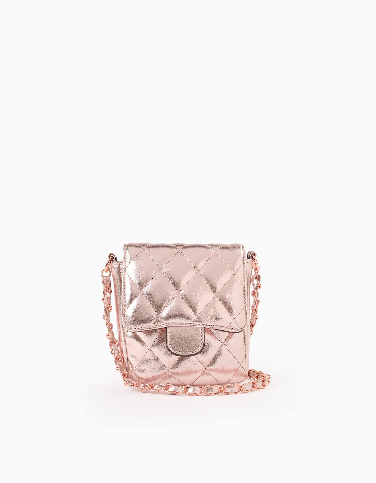 Sac Matelassé Brillant Rose Clair