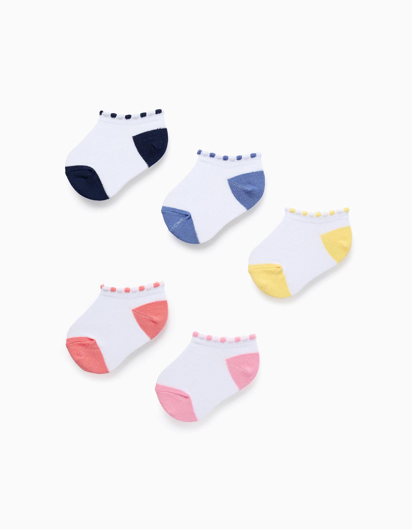 Pack 5 Paires De Socquettes À Pois Multicolore