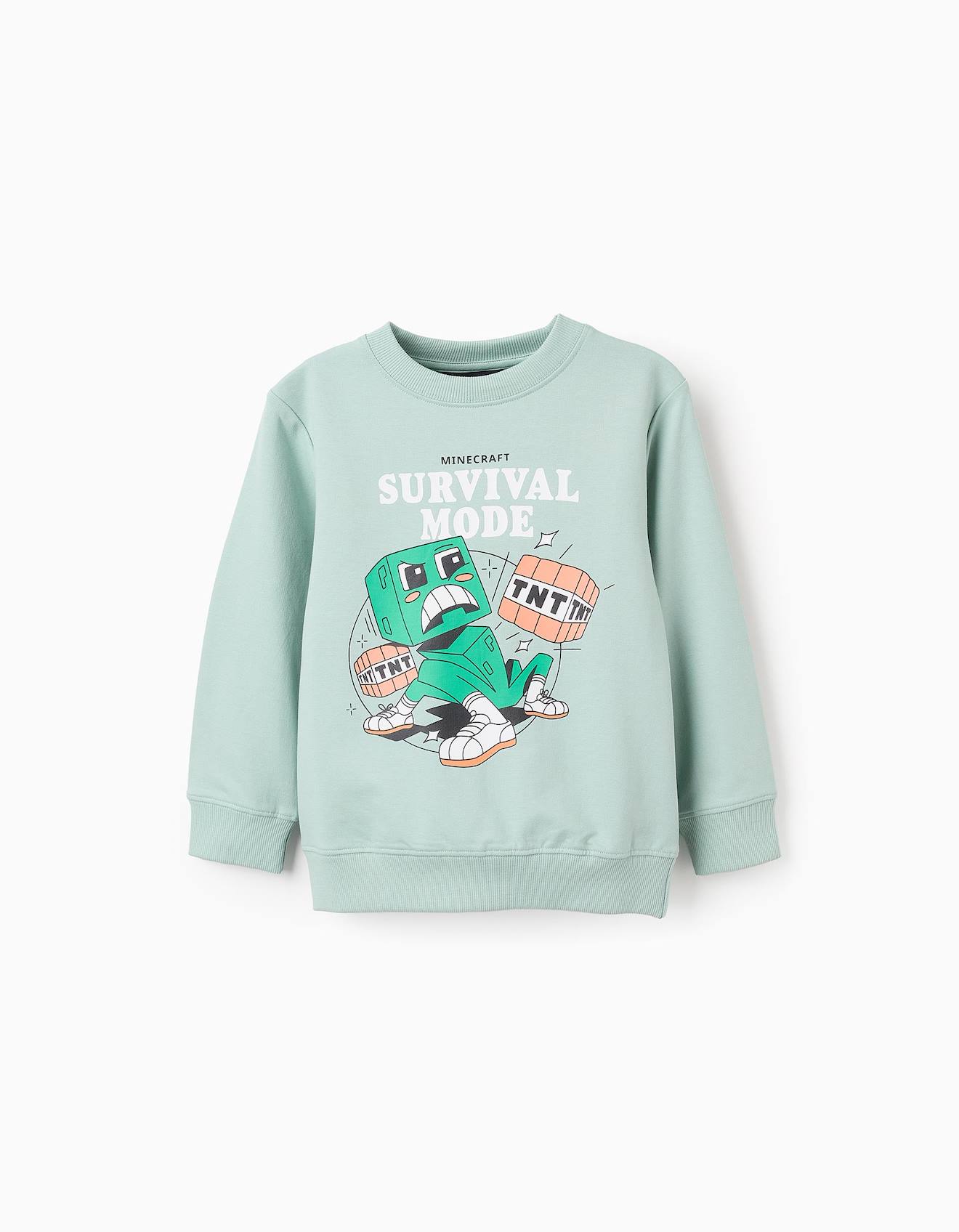 Sweat En Coton Minecraft Vert Clair