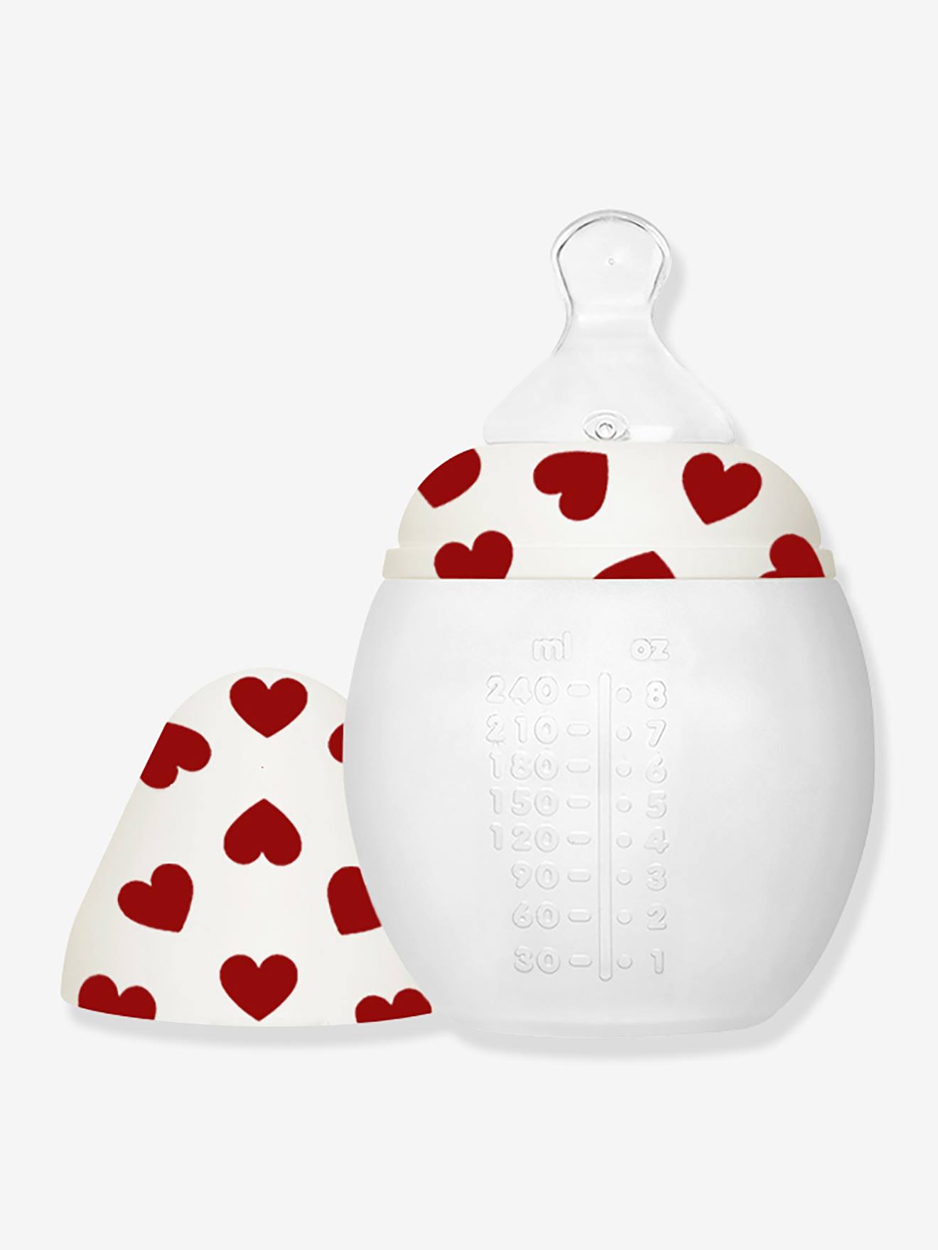 Biberon BibRond 240 ml blanc imprimé