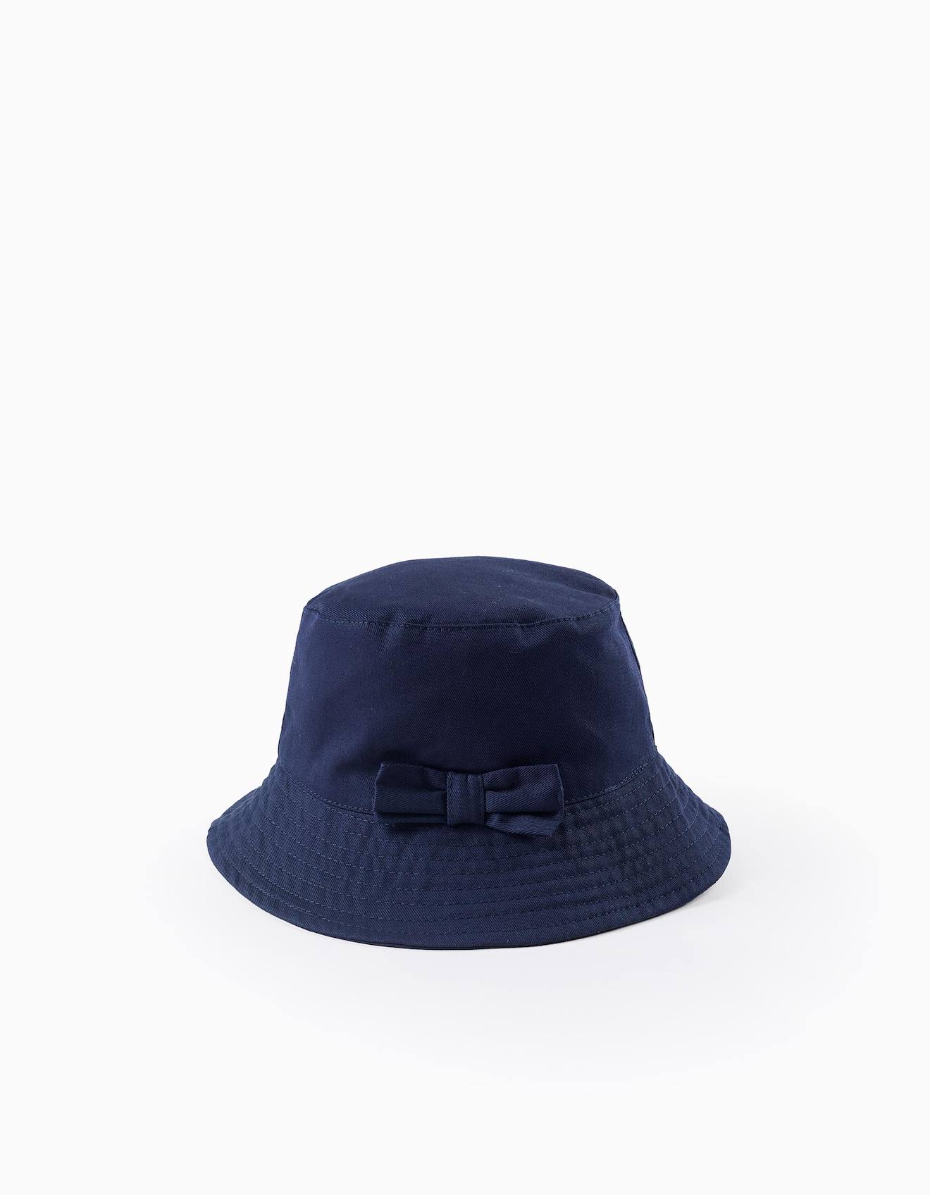 Chapeau En Sergé Avec Nœud Bleu Foncé