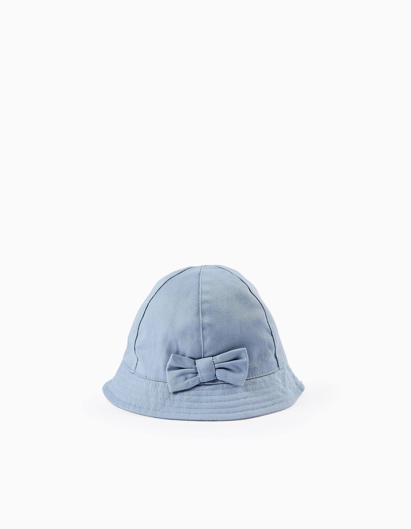 Chapeau En Sergé Avec Nœud Bleu Clair