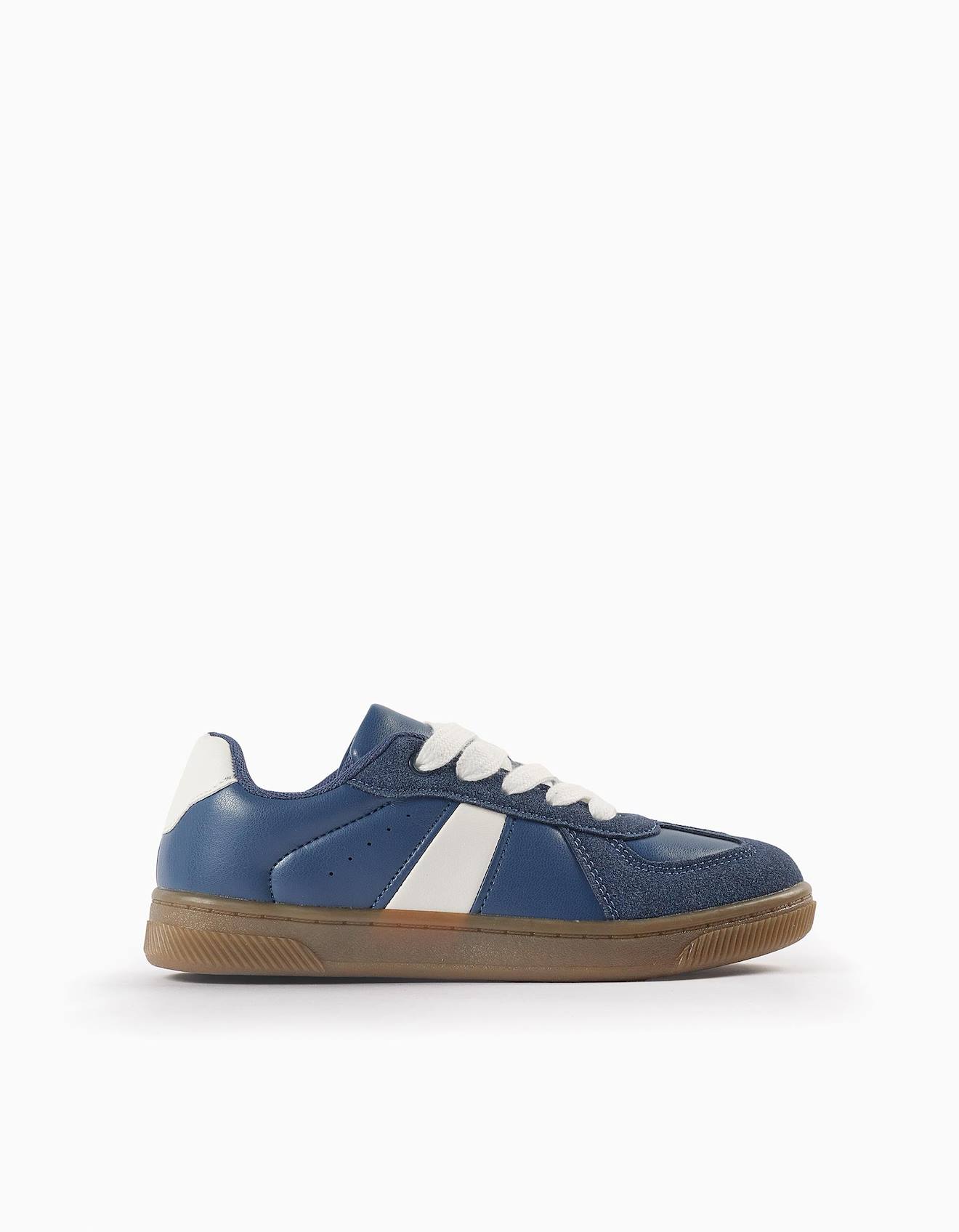 Baskets Bi-matières Bleu