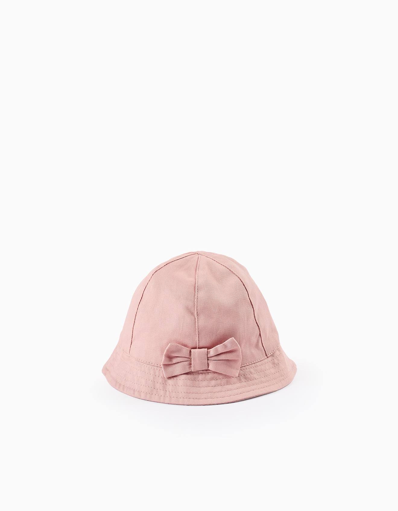 Chapeau En Sergé Avec Nœud Rose Clair