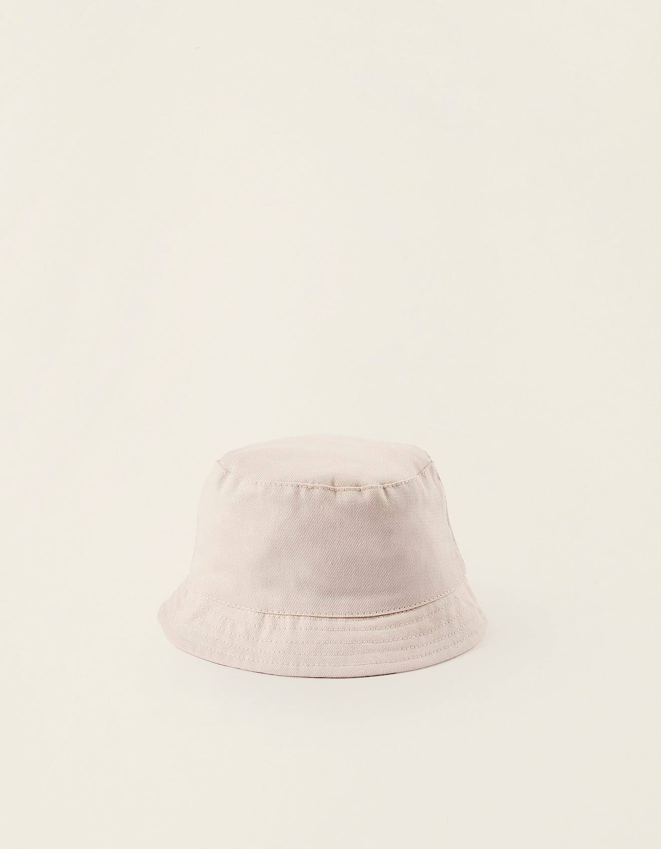 Chapeau En Sergé Avec Bandes Latérales Beige Clair