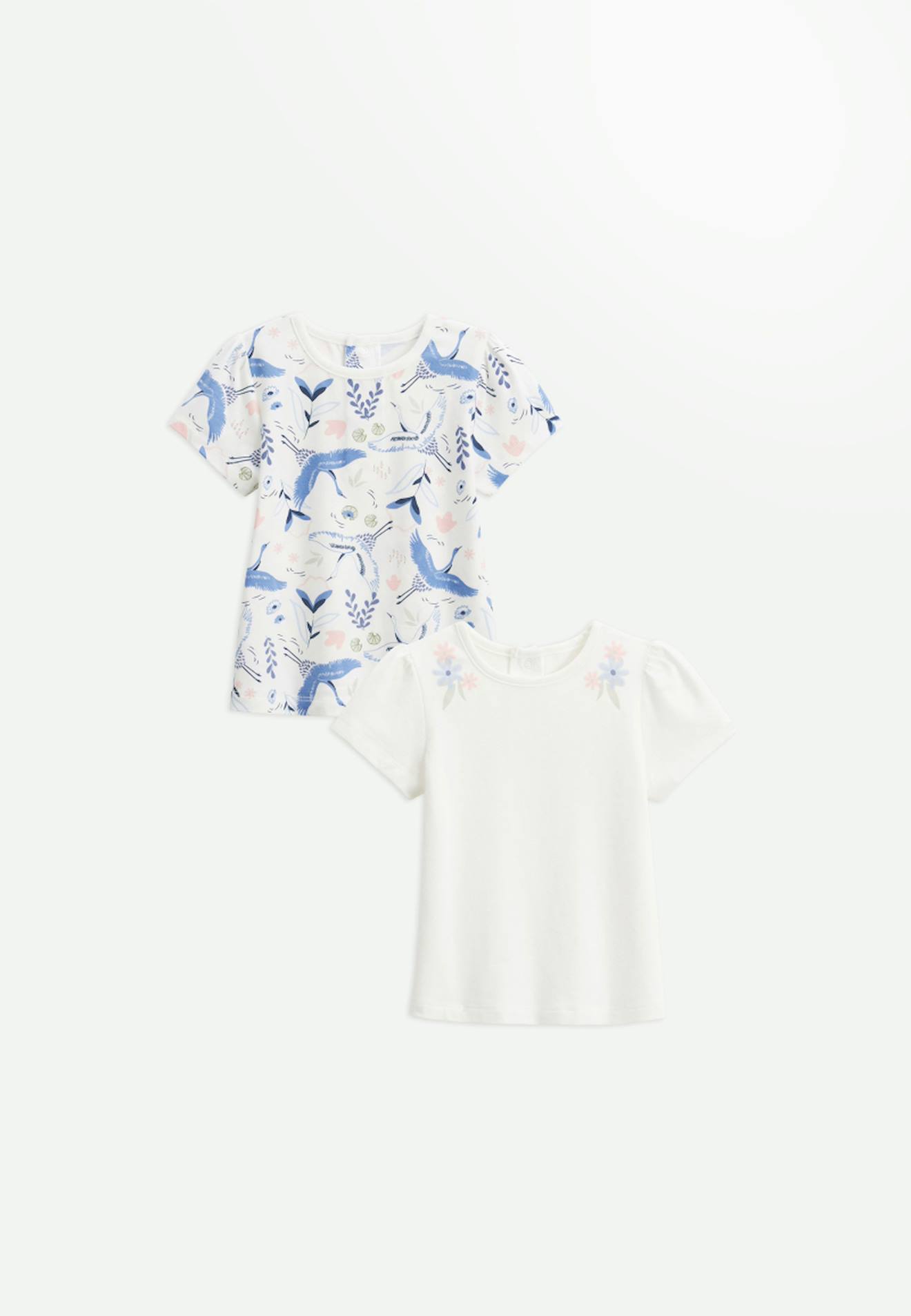 Lot De 2 T-shirts Bébé Manches Courtes Tiana Ecru