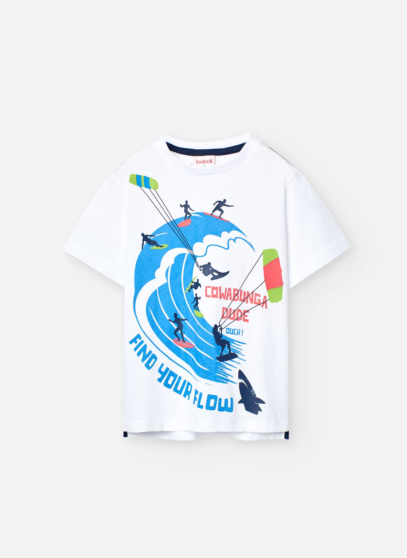 T-shirt À Manches Courtes Avec Col Rond Blanc