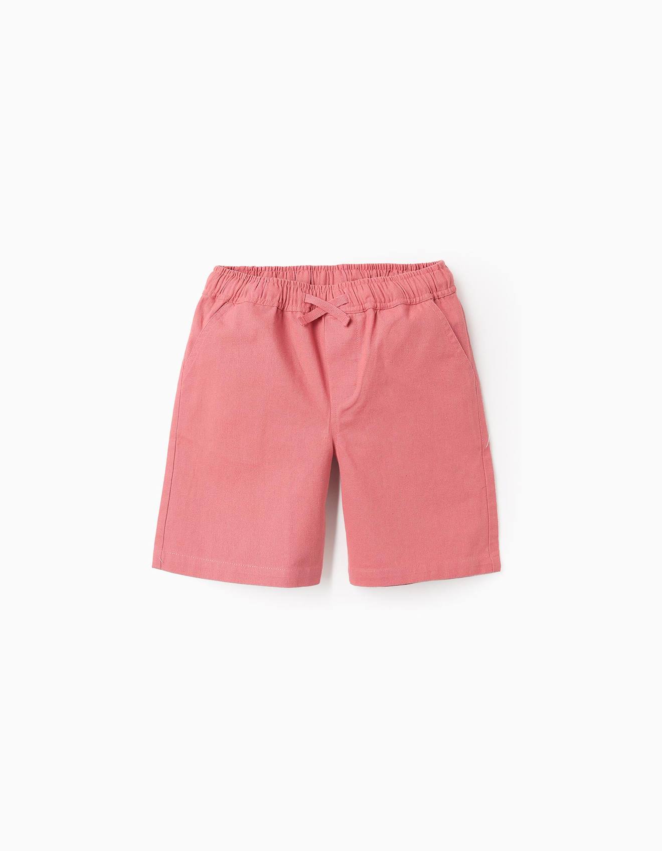 Short En Coton Et Lin Rose