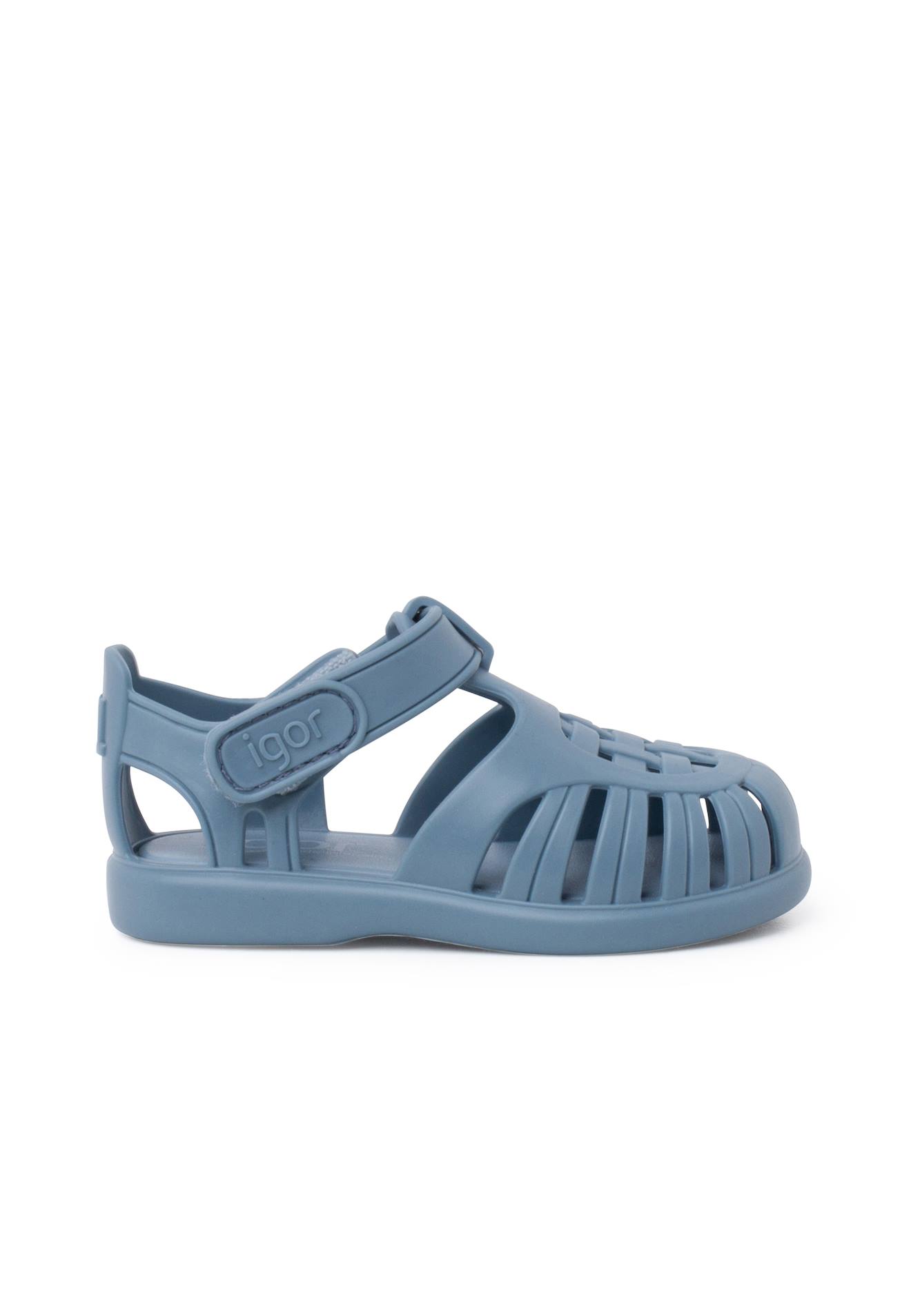 Sandales Plastique À Fermeture Scratch Tobby Solid Océan