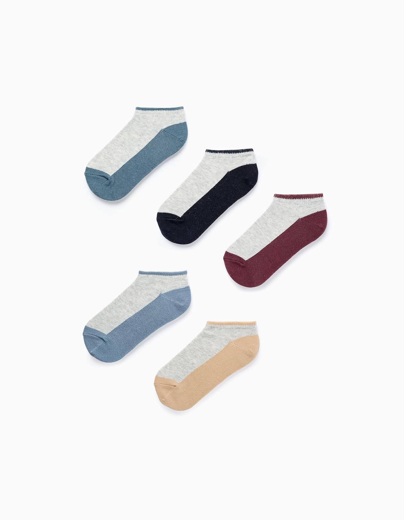 Pack 5 Paires De Chaussettes Courtes Bicolores Multicolore