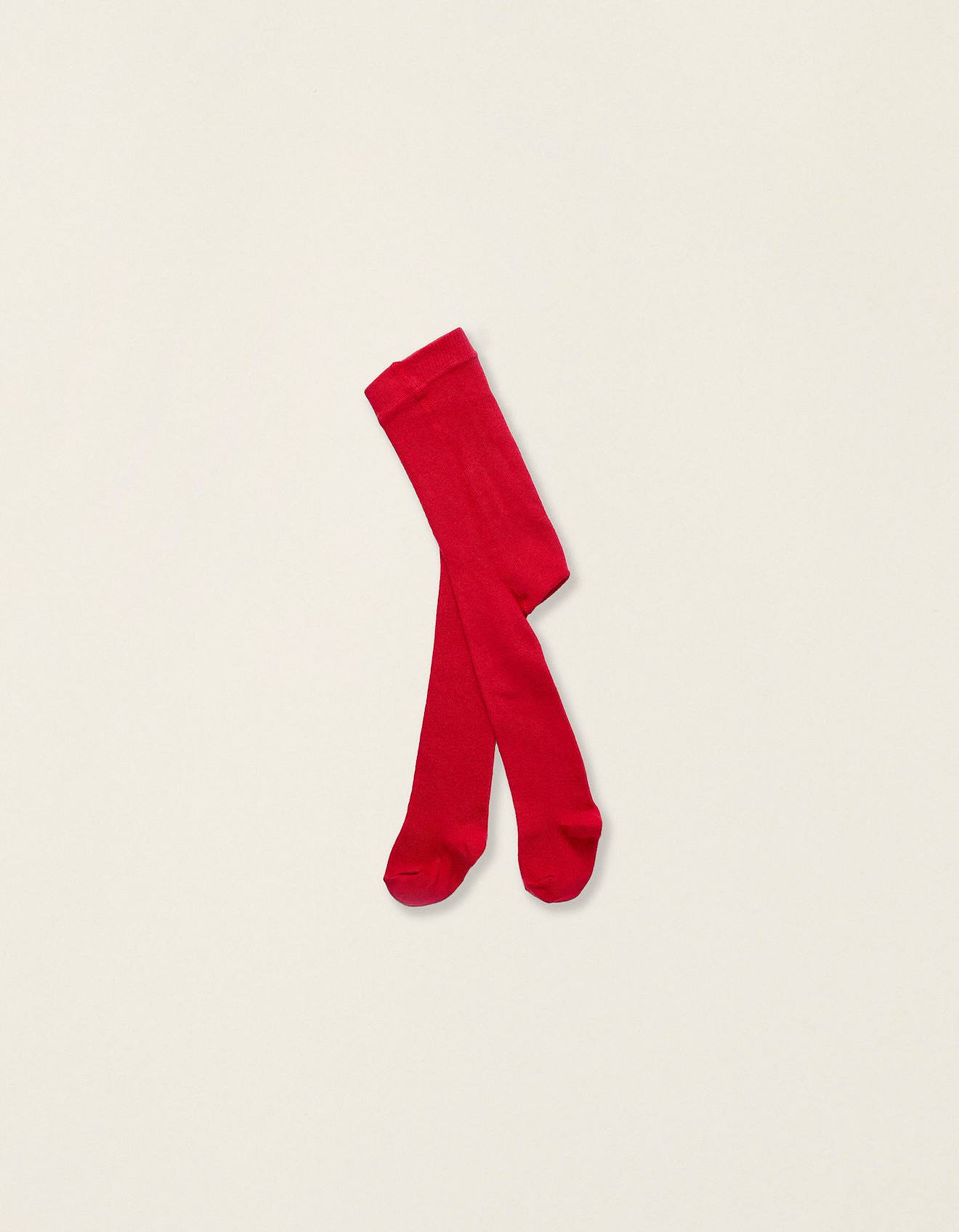 Collant En Coton Anti-boulochage Rouge Foncé