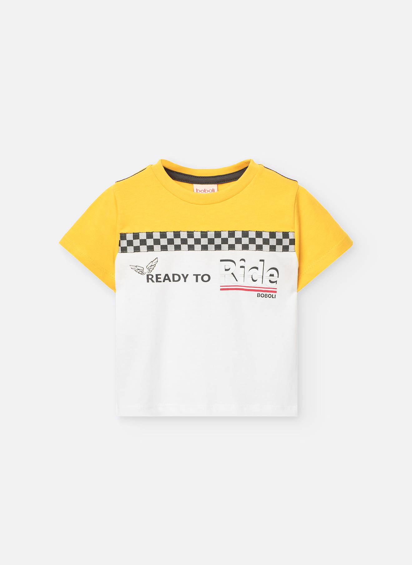 T-shirt À Manches Courtes Avec Col Rond Jaune