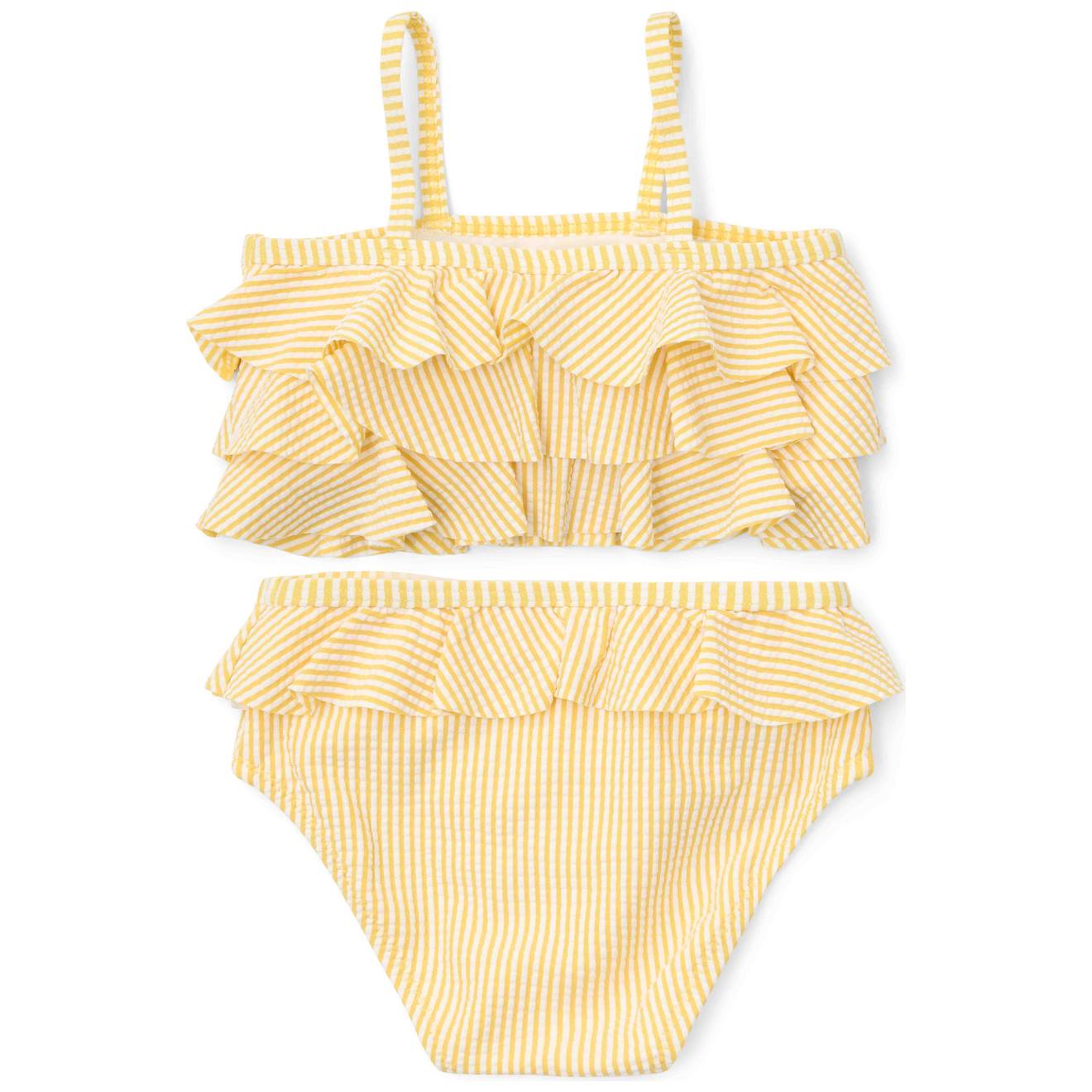Maillot De Bain 2 Pièces À Volants Jaune