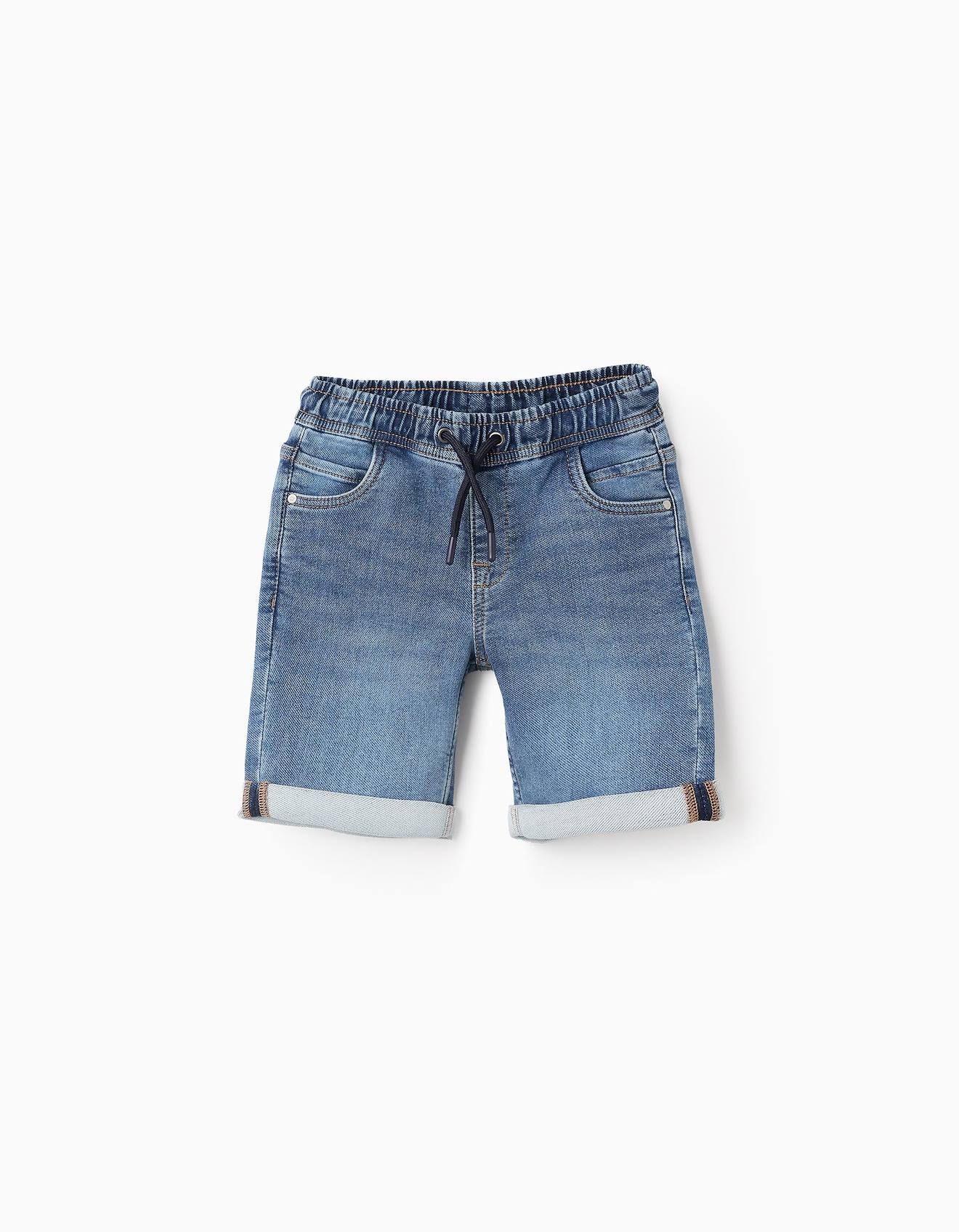 Short En Jean Avec Cordon Bleu
