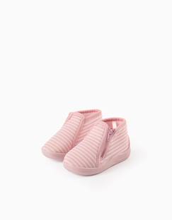 Chaussures-Chaussons à rayures avec fermeture éclair