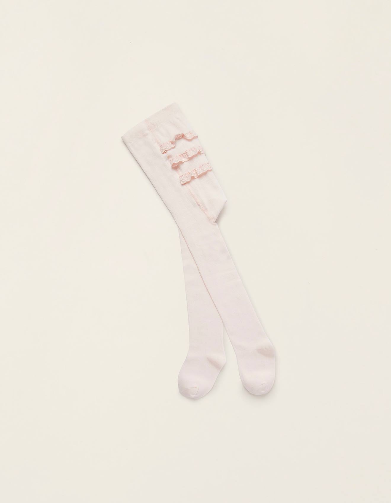 Collants Avec Volants Et Broderie Anglaise Rose Clair