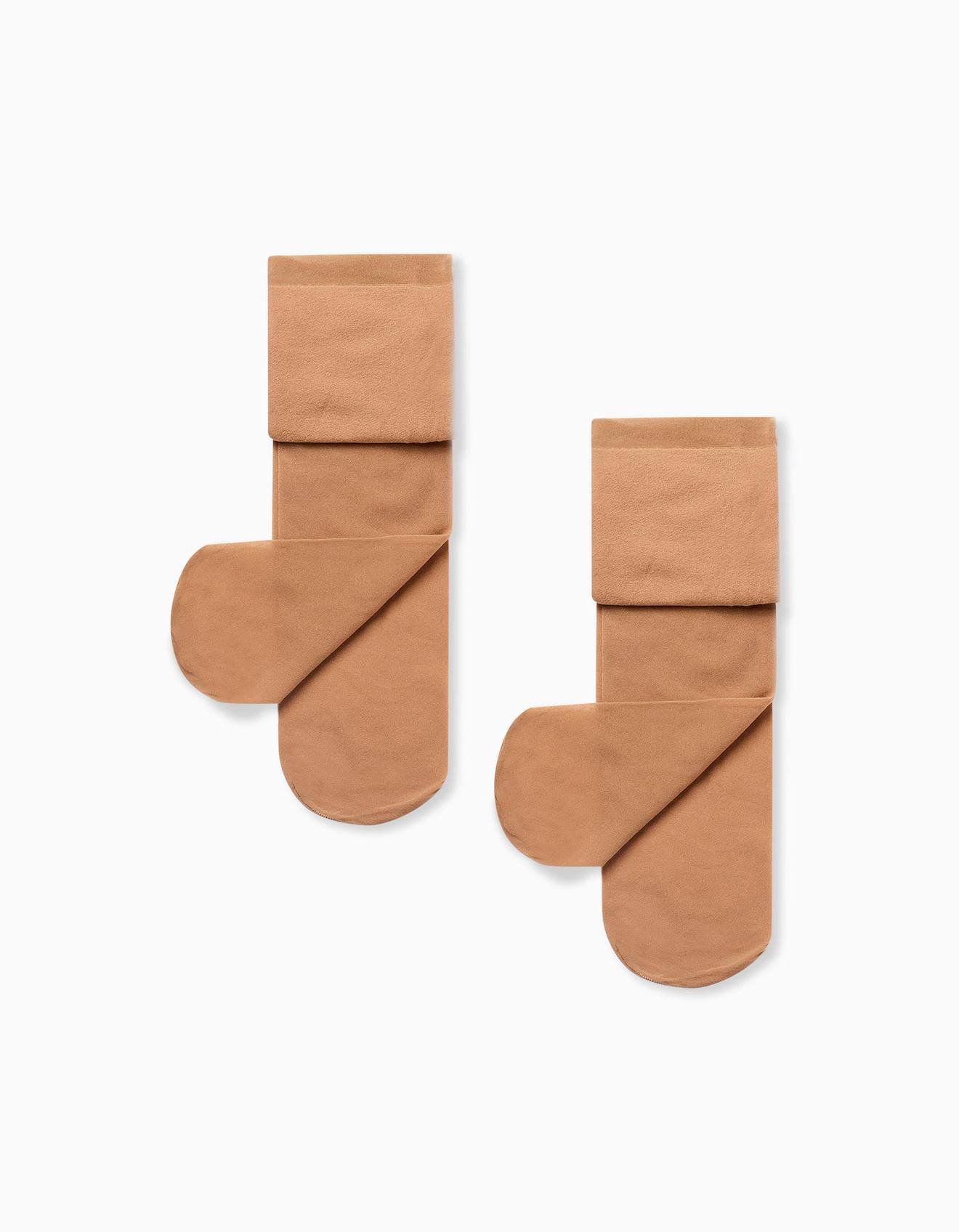 Pack 2 Collants En Microfibre Beige Clair