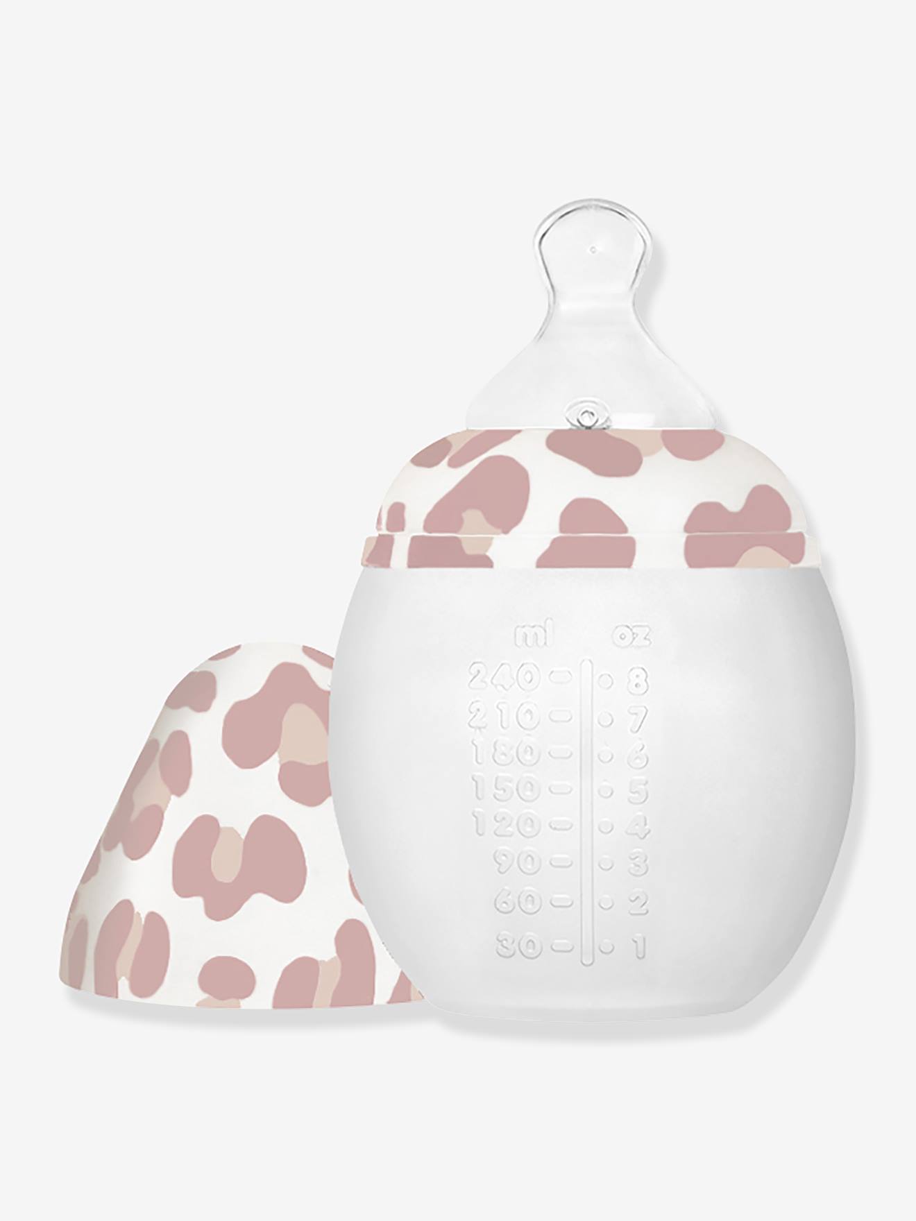 Biberon BibRond 240 ml rose imprimé