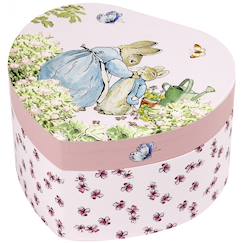 Linge de maison et décoration-Boîte à bijoux musicale coeur pierre lapin