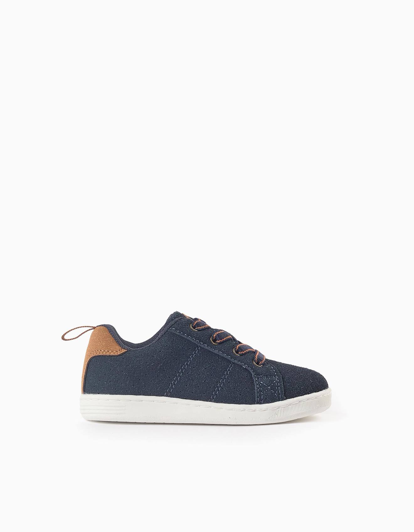 Baskets En Suédine Bleu Foncé