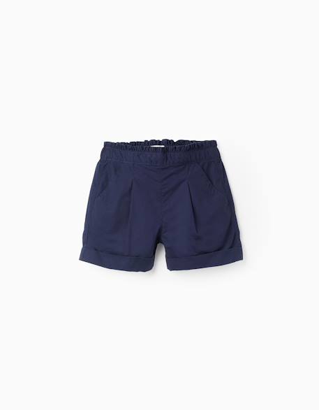 Fille-Short-Short en popeline avec volants