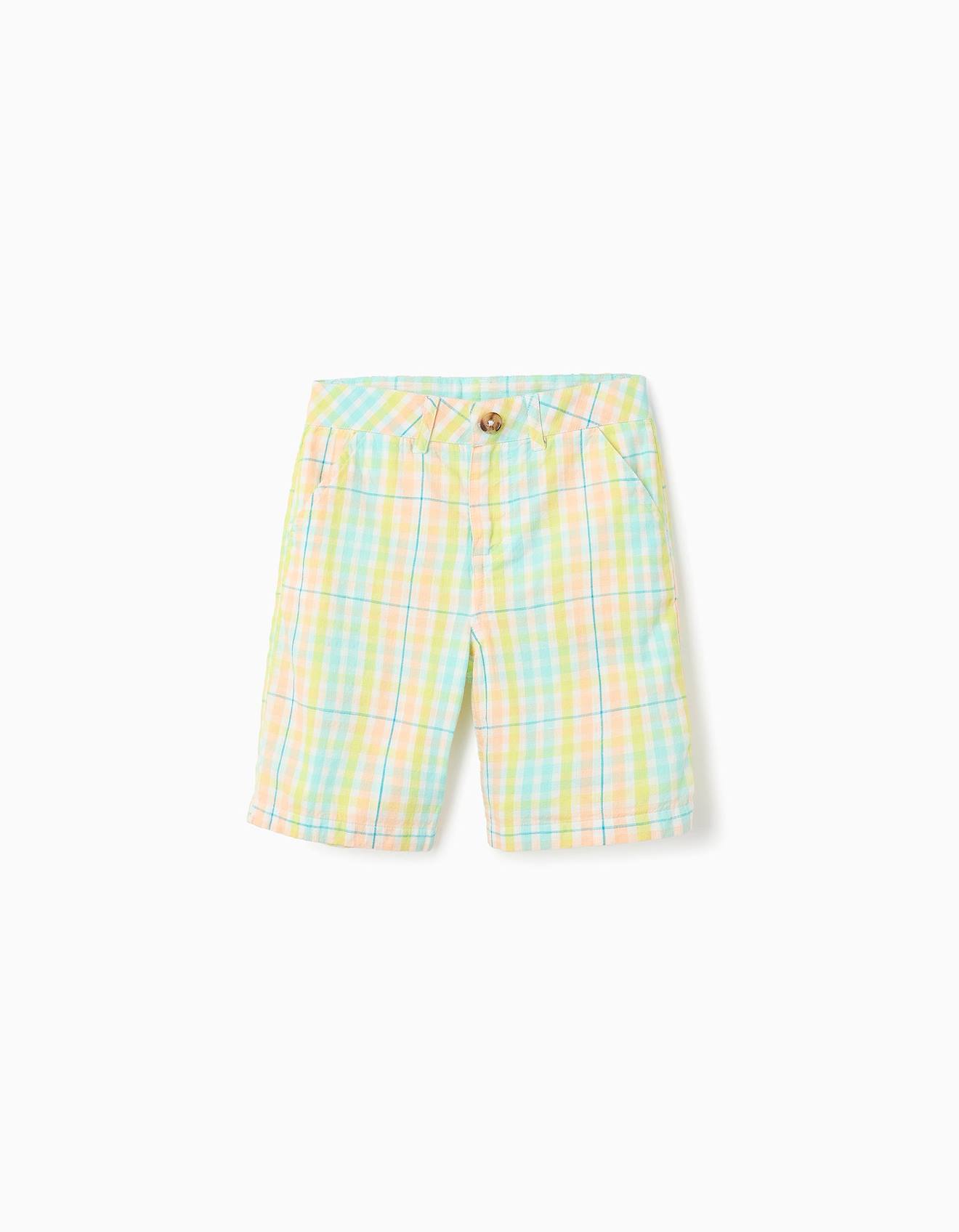 Short En Coton À Carreaux Brothers & Sisters Orange