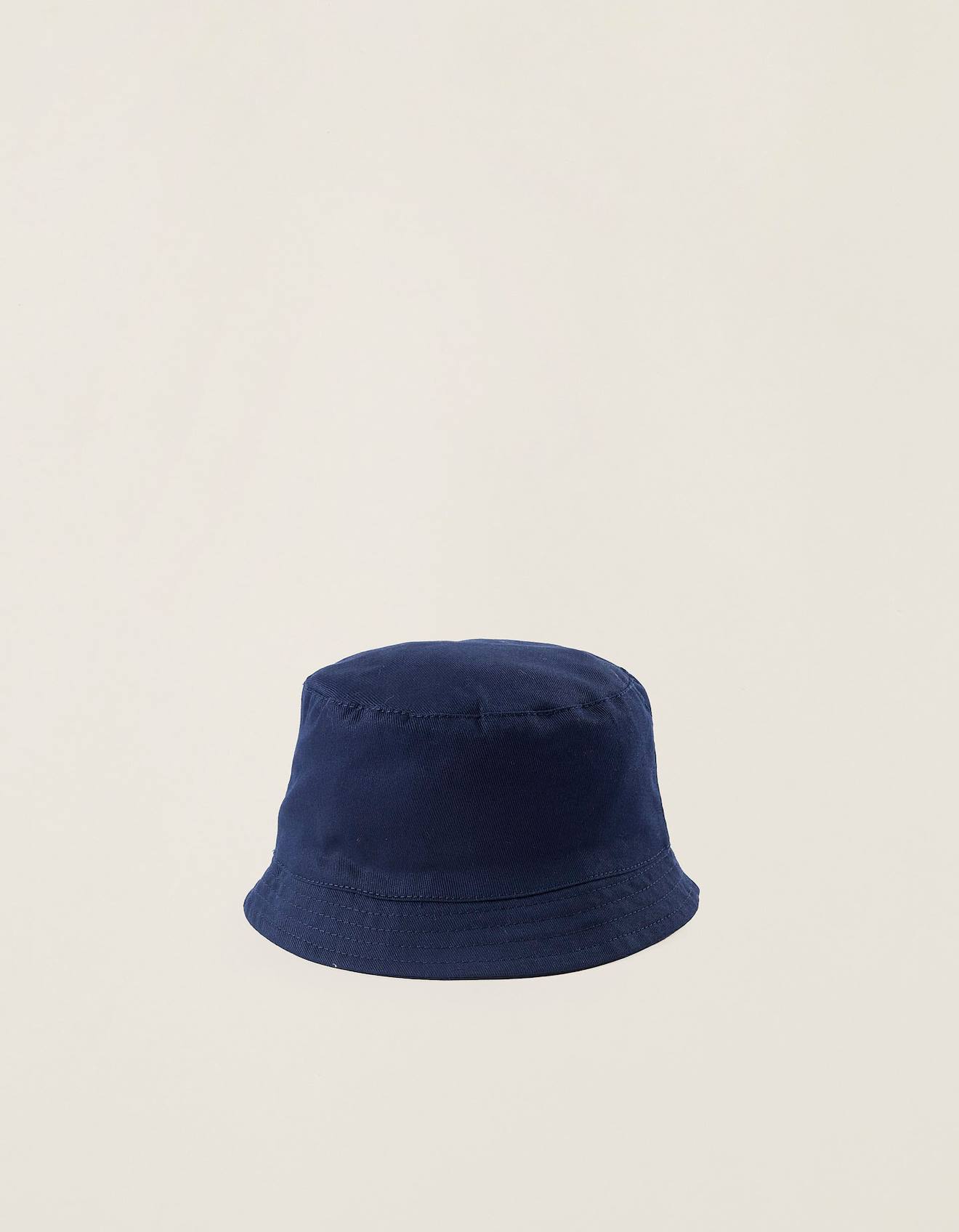 Chapeau En Sergé Avec Bandes Latérales Bleu Foncé