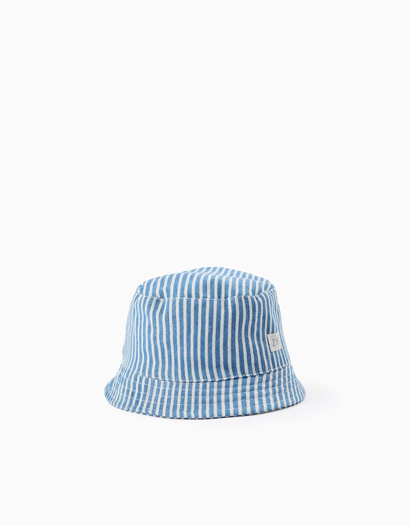 Chapeau À Rayures Avec Attache Bleu
