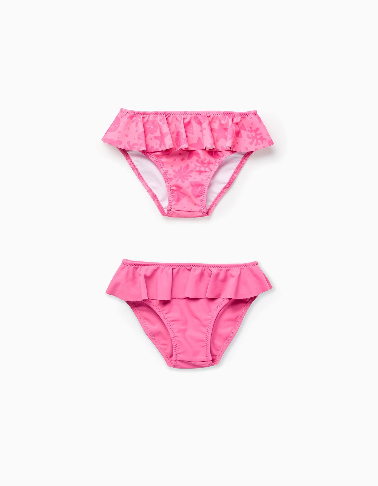 Pack 2 Bas De Bikini Avec Volants Rose