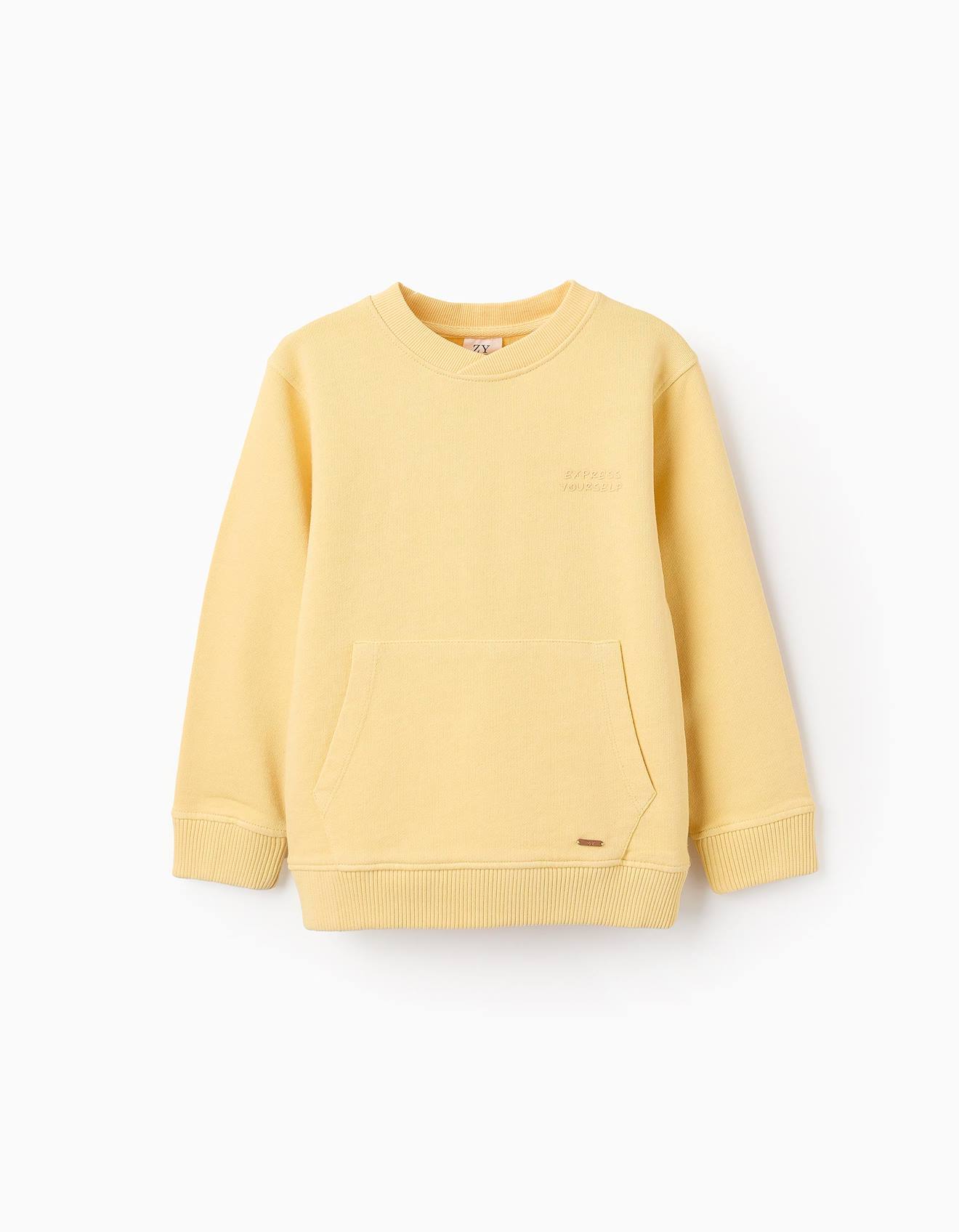Sweat En Coton Jaune Clair