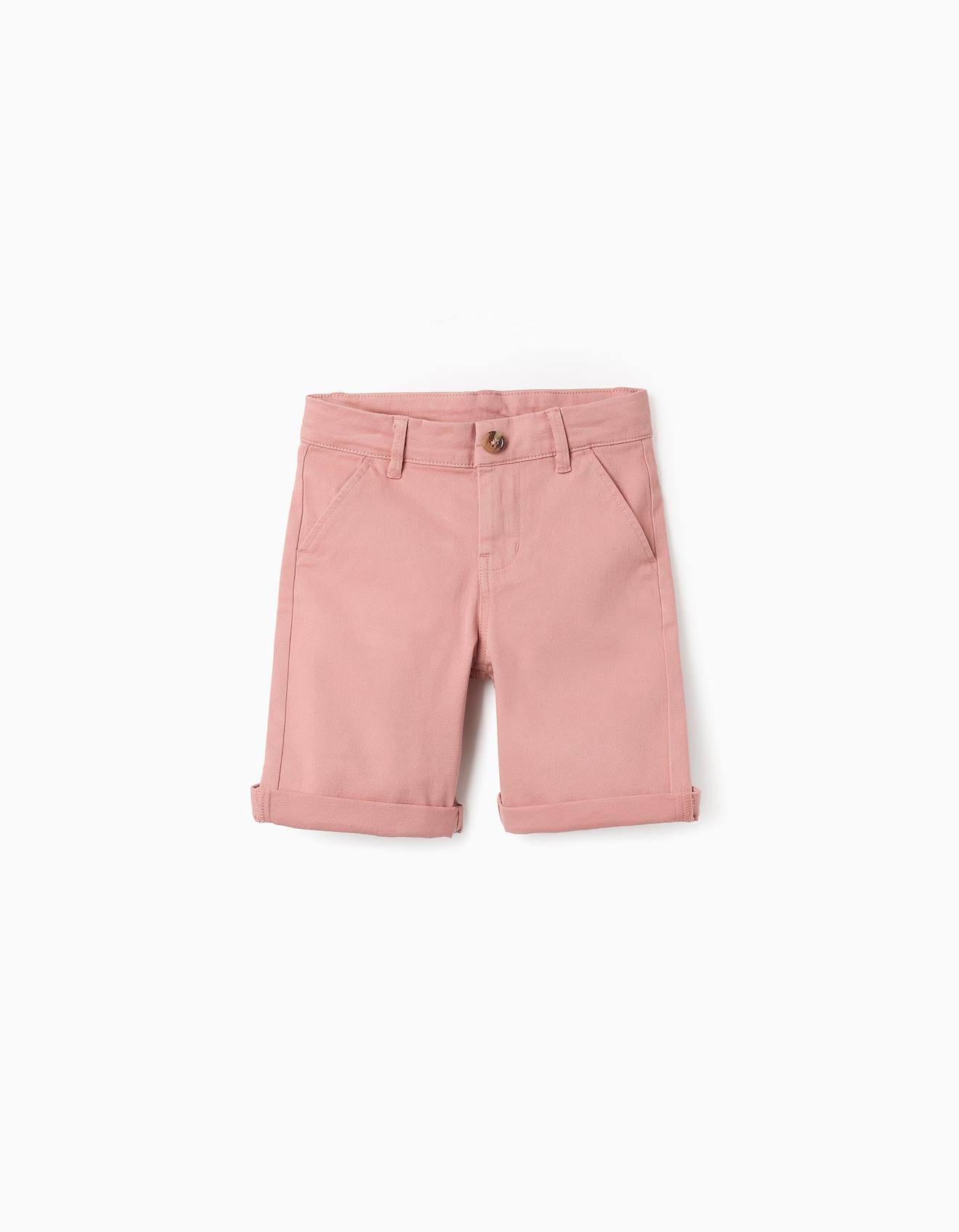 Short Chino En Sergé Orange Clair