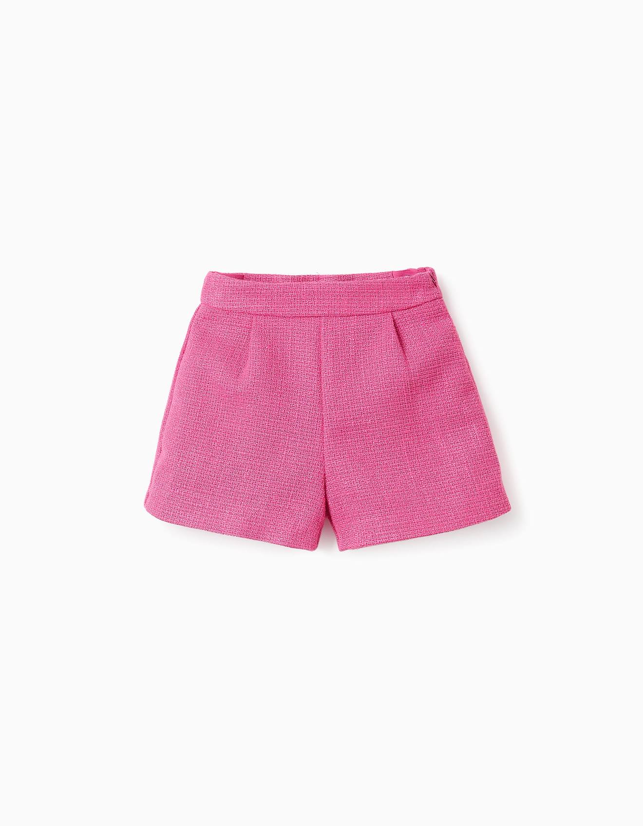 Short En Tweed Rose Foncé