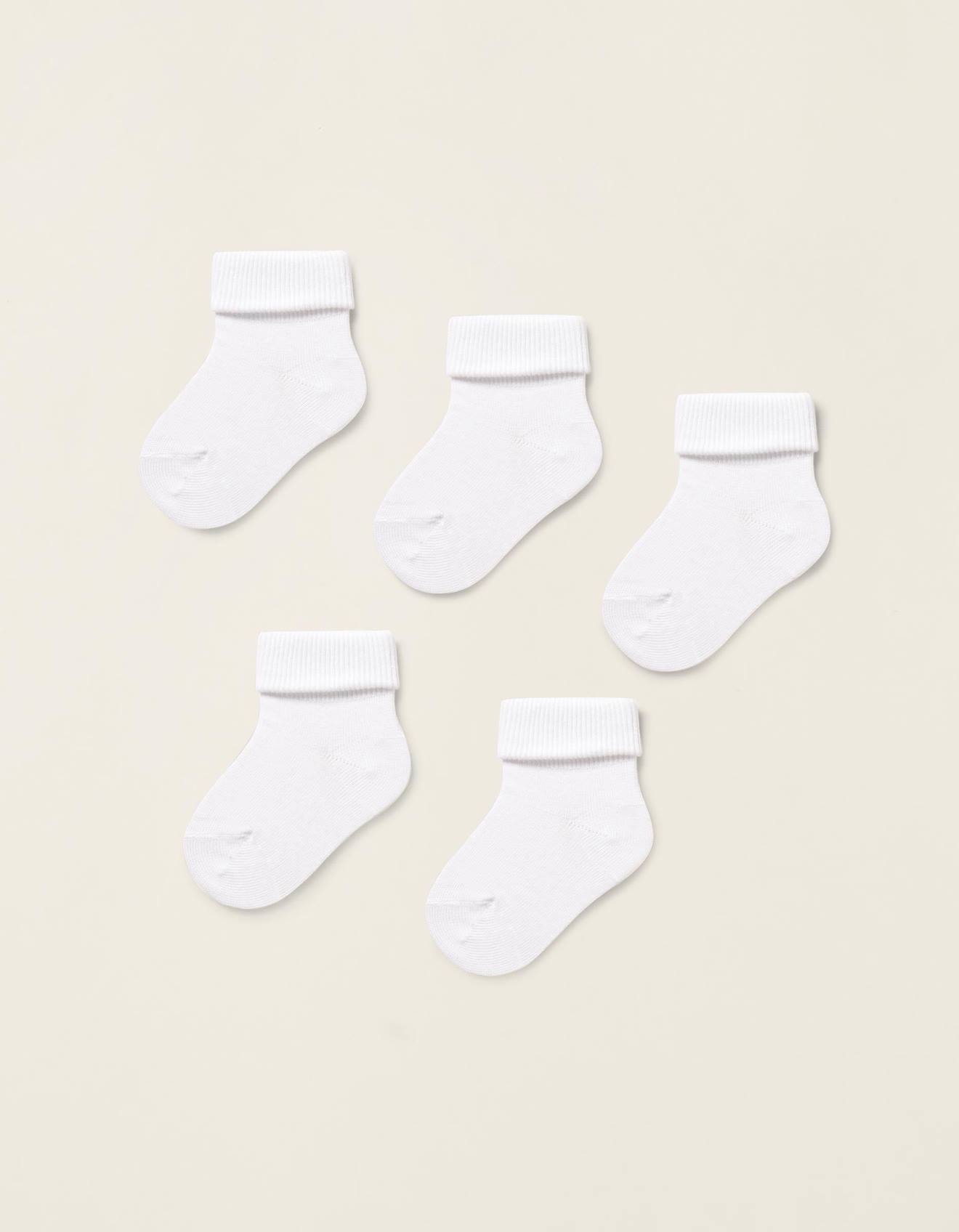 Pack 5 Paires De Chaussettes Avec Revers Blanc