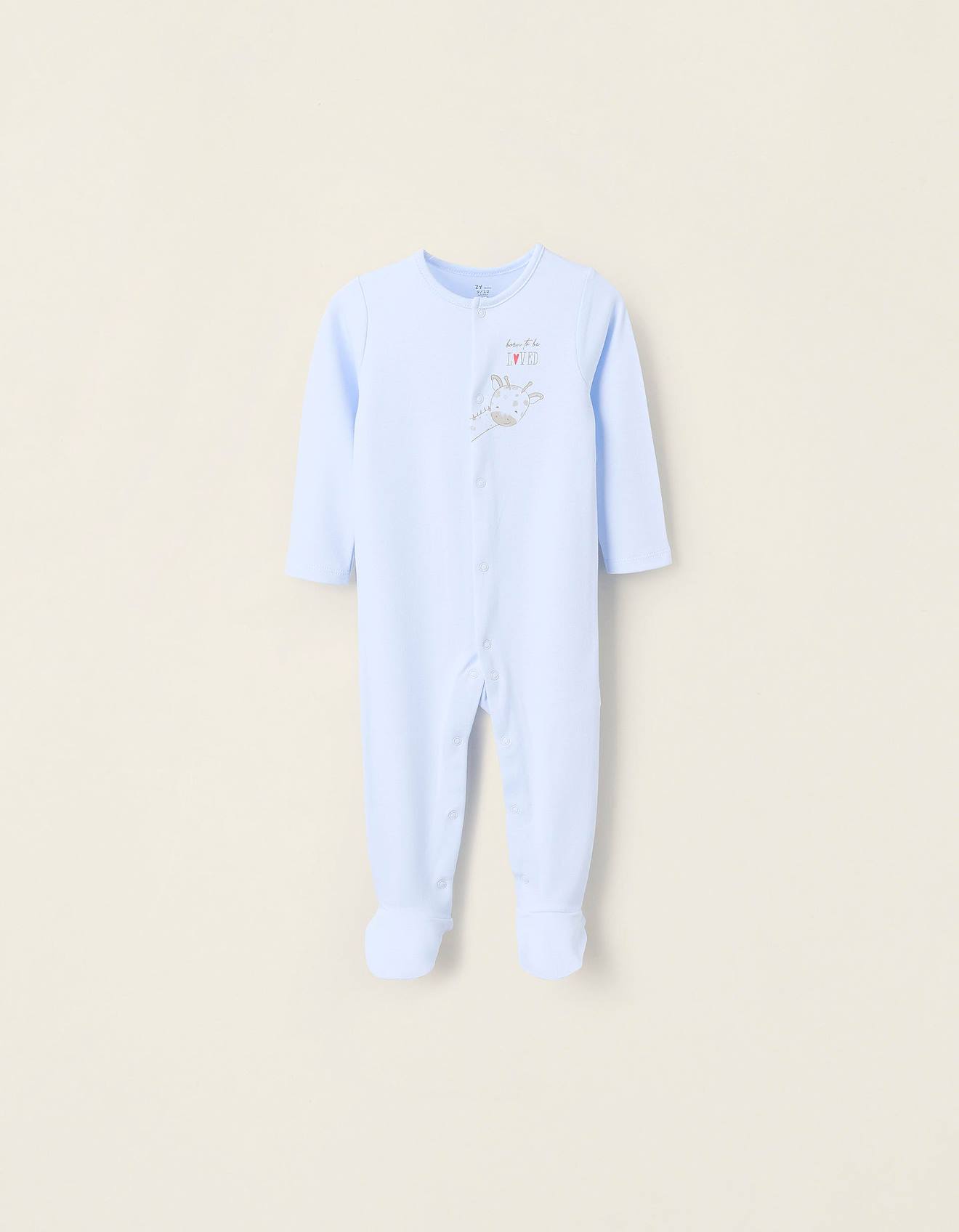 Grenouillère En Coton Bleu