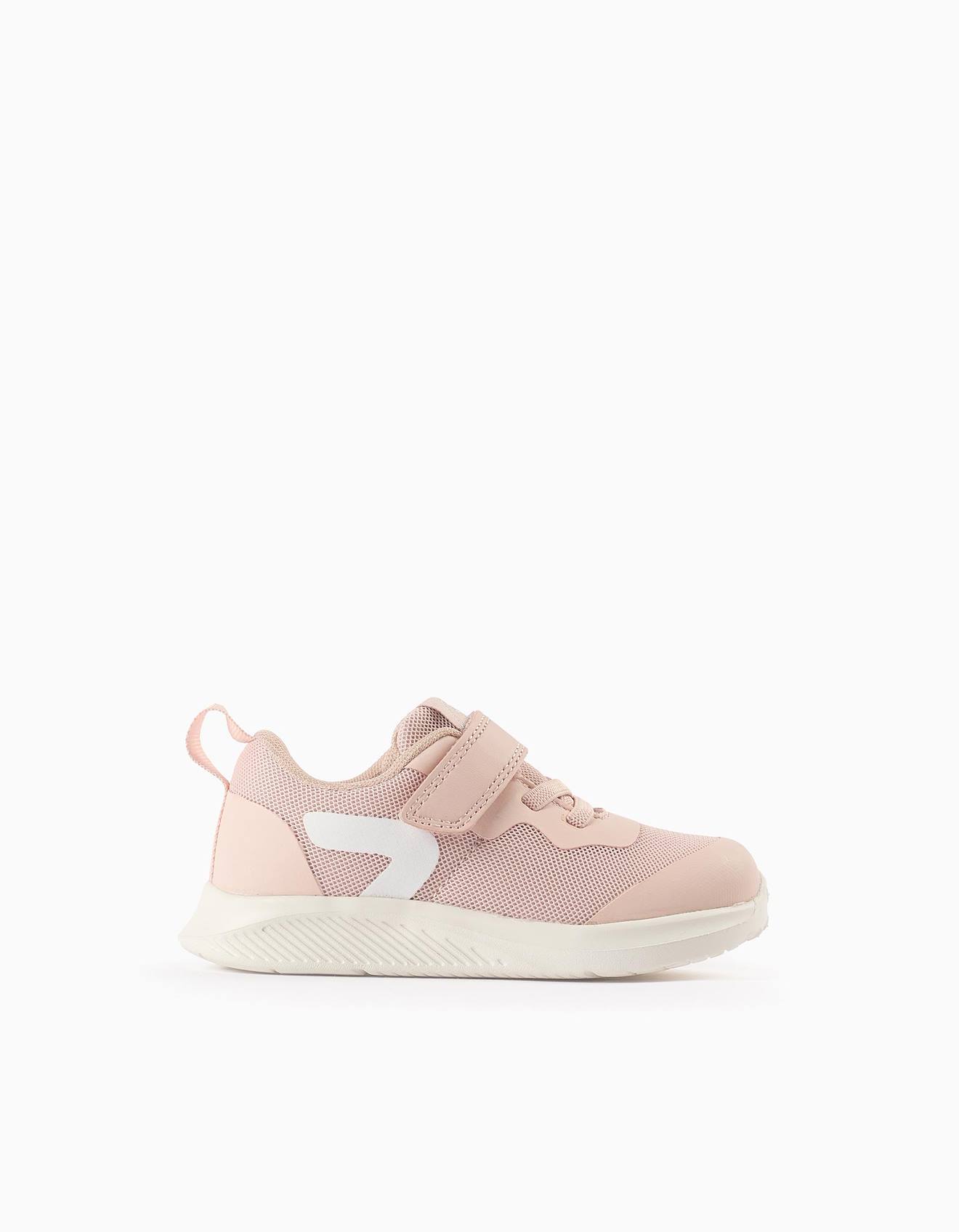 Baskets Bi-matière Rose Clair