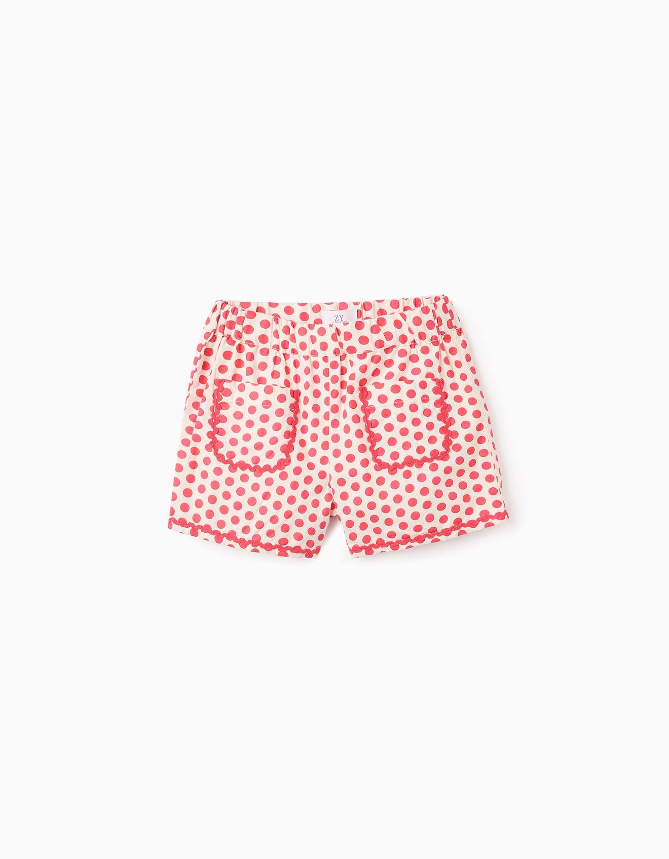 Short En Coton À Pois Rouge