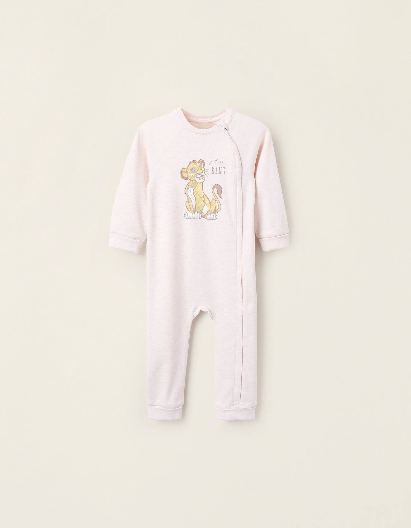 Grenouillère Sans Pieds En Interlock Le Roi Lion Beige Clair