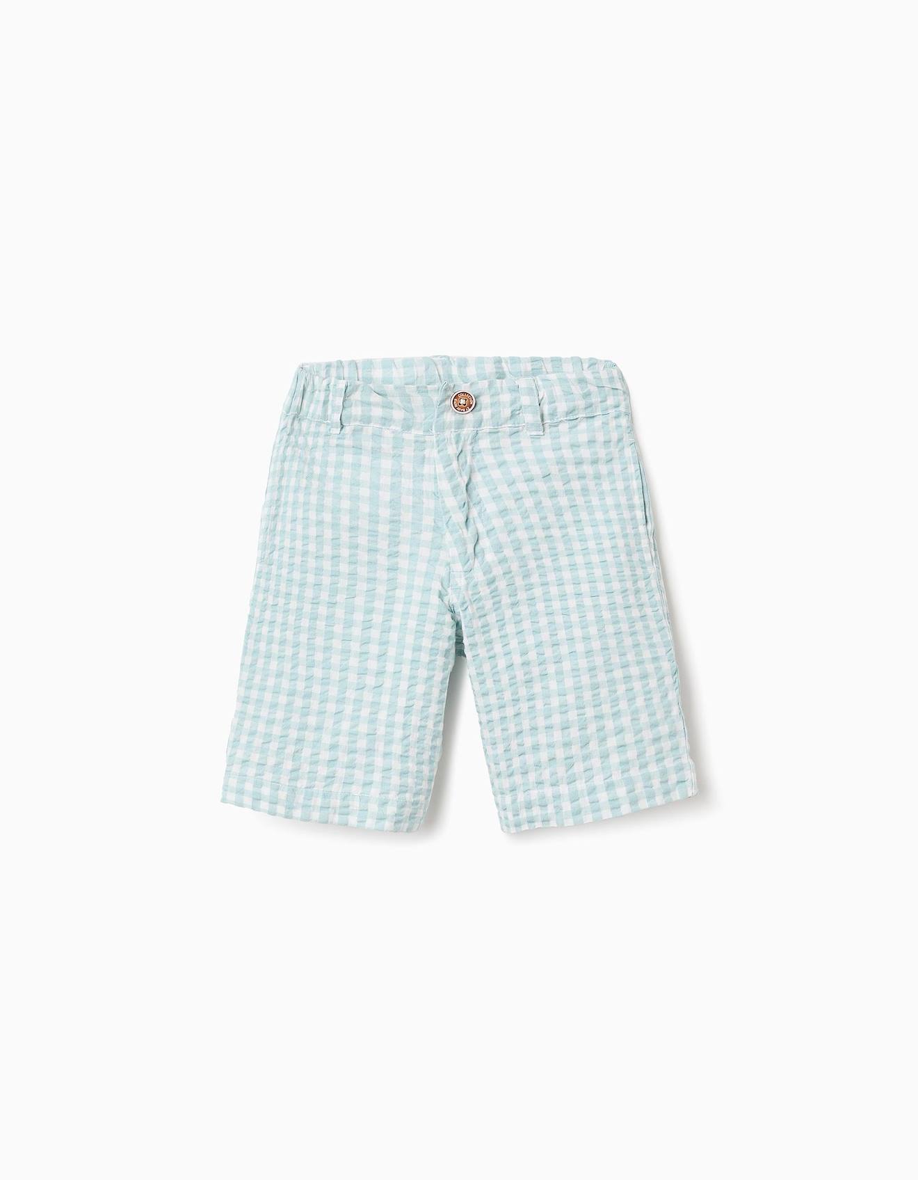 Short Vichy Avec Texture Brothers & Sisters Bleu Clair