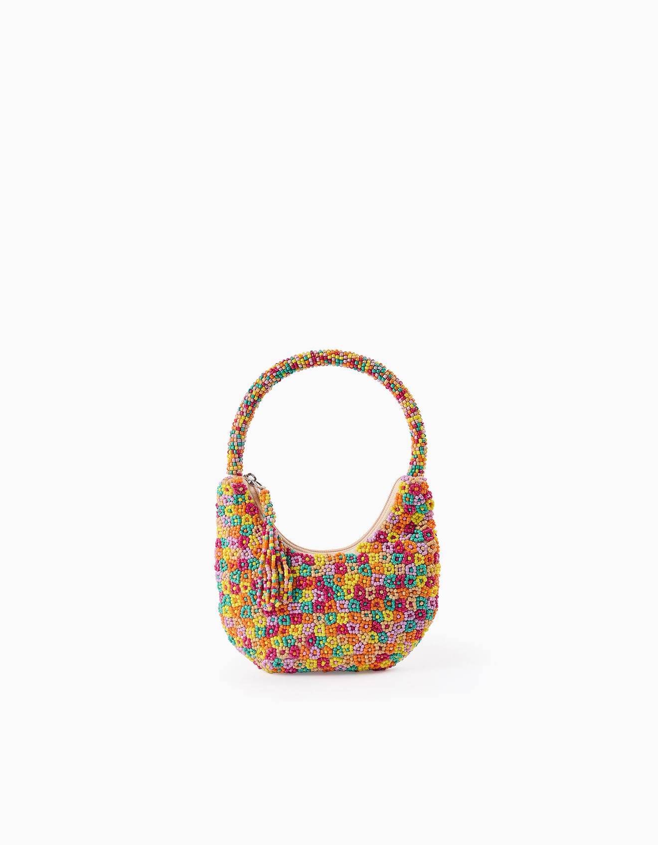 Sac Avec Perles Jaune Clair