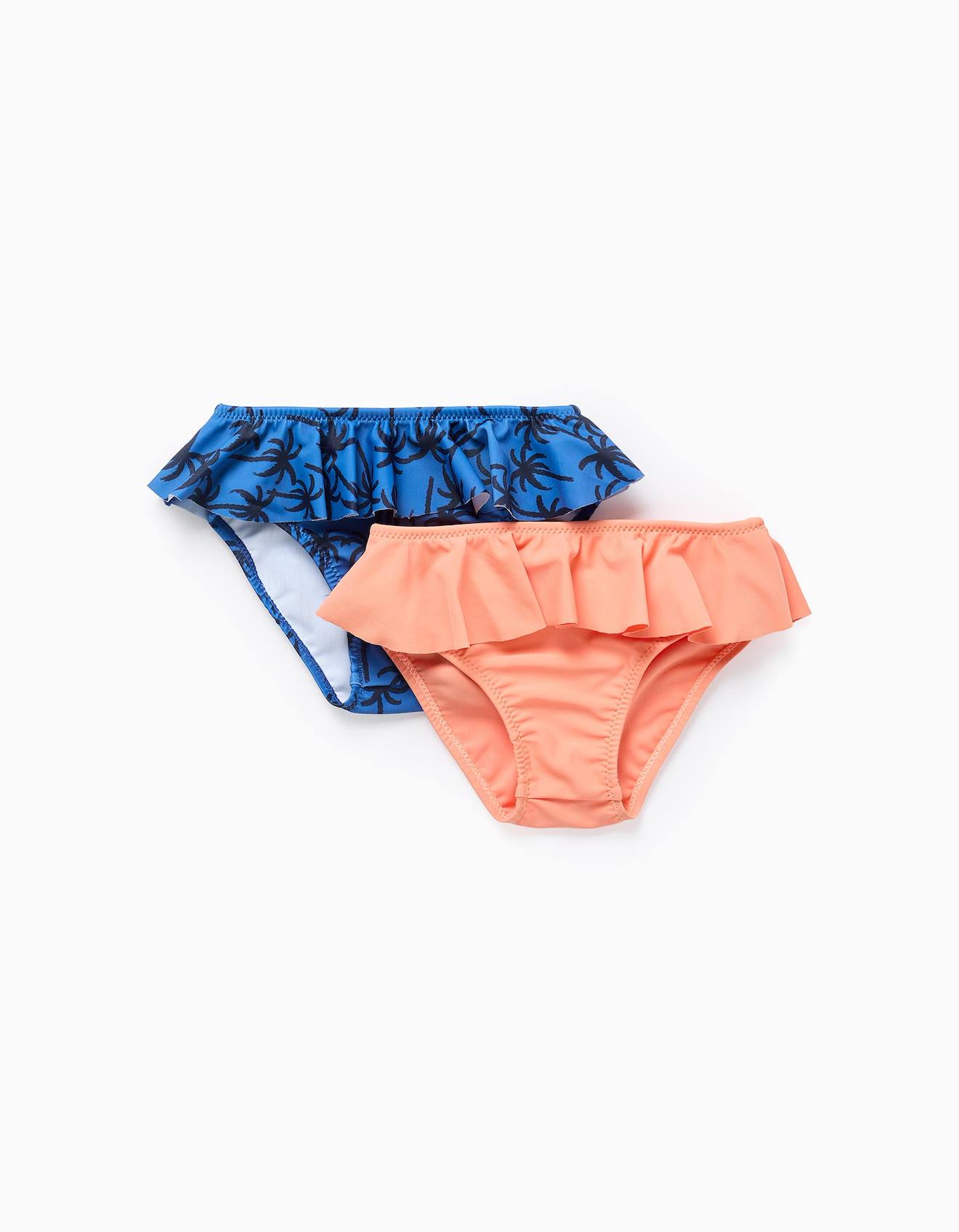 Pack 2 Bas De Bikini Avec Volants Bleu