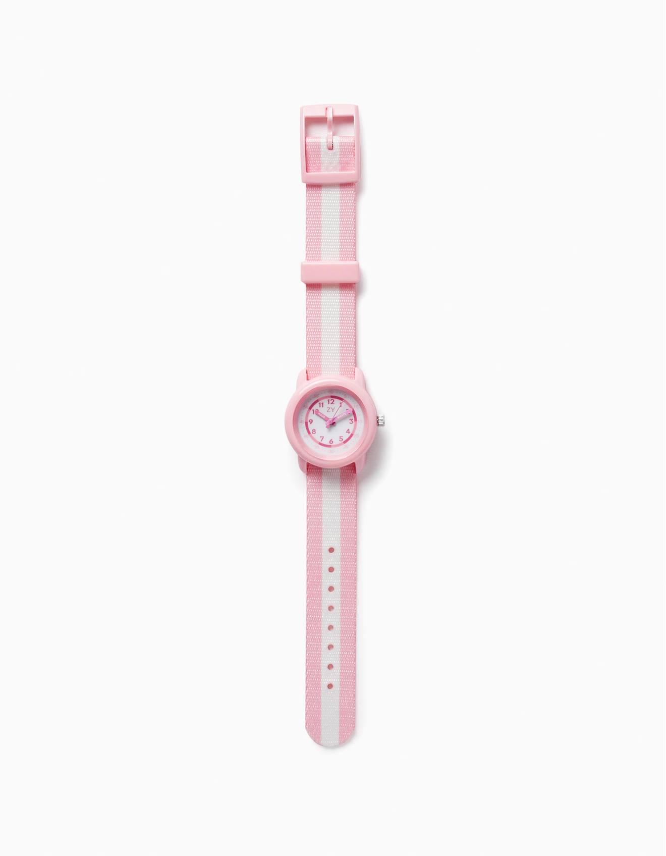 Montre À Rayures Mauve Clair