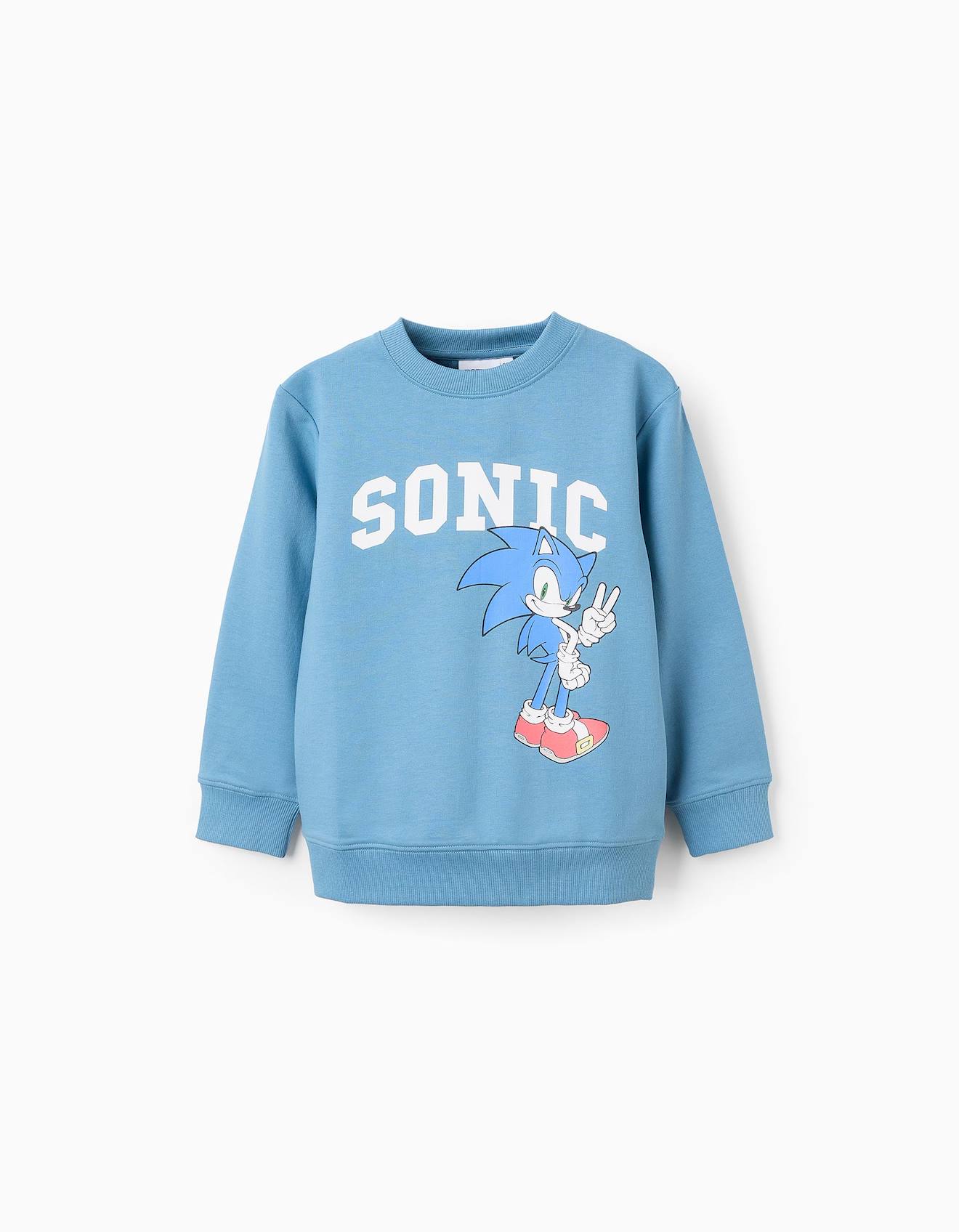 Sweat En Coton Sonic Bleu