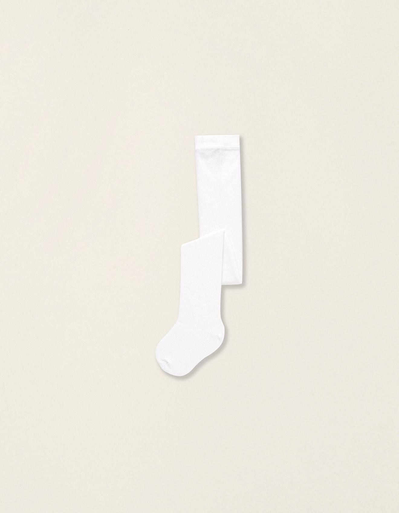 Collant En Coton Anti-bouloches Blanc