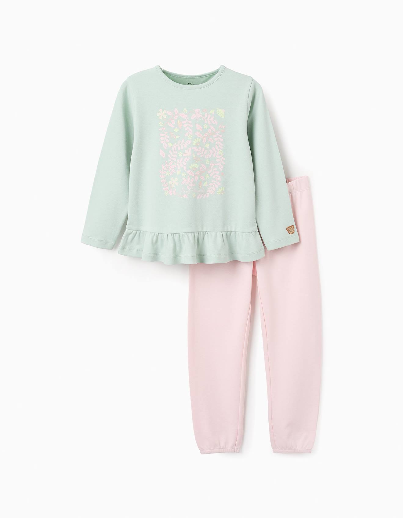 Pyjama Floral Brille Dans Le Noir Vert Clair