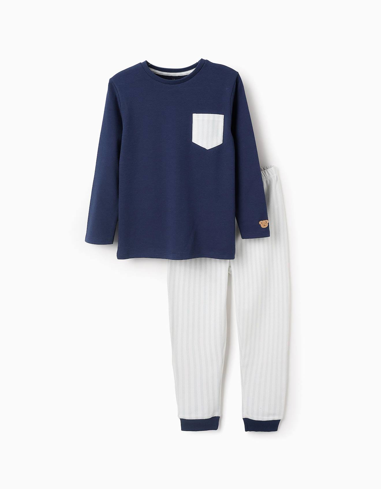 Pyjama En Coton Bleu Foncé
