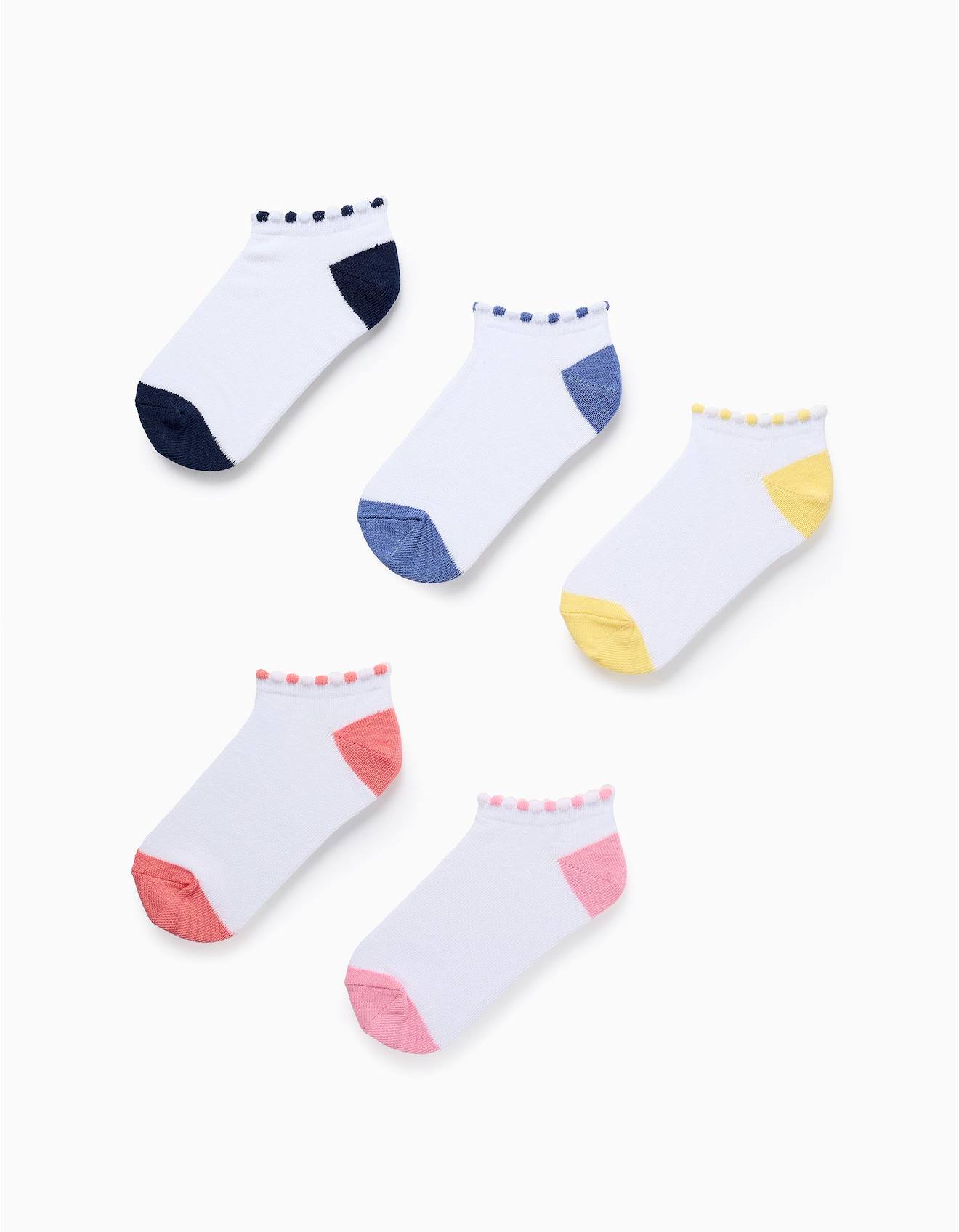 Pack 5 Paires De Socquettes À Pois Multicolore