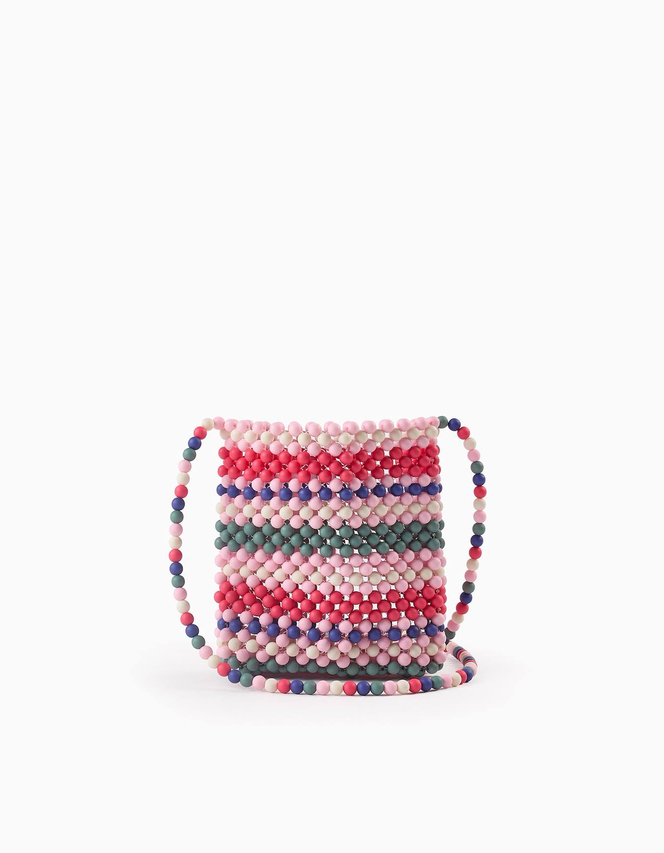 Sac Bandoulière Avec Perles Rose